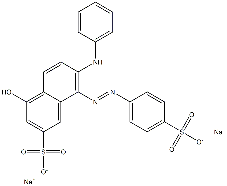 4-Hydroxy-7-phenylamino-8-(p-sulfophenylazo)-2-naphthalenesulfonic acid disodium salt Struktur