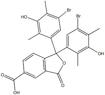 1,1-Bis(5-bromo-3-hydroxy-2,4-dimethylphenyl)-1,3-dihydro-3-oxoisobenzofuran-5-carboxylic acid Struktur