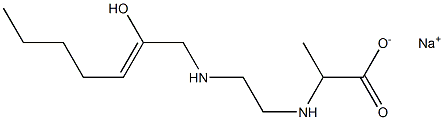 2-[N-[2-[N-(2-Hydroxy-2-heptenyl)amino]ethyl]amino]propionic acid sodium salt Struktur