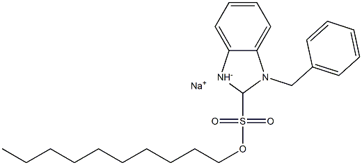 1-Benzyl-2-decyl-2,3-dihydro-1H-benzimidazole-2-sulfonic acid sodium salt Struktur