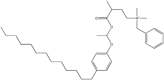 N,N-Dimethyl-N-benzyl-N-[3-[[1-(4-tridecylphenyloxy)ethyl]oxycarbonyl]butyl]aminium Struktur