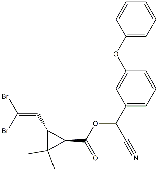 (1R,3S)-3-(2,2-Dibromoethenyl)-2,2-dimethylcyclopropanecarboxylic acid cyano(3-phenoxyphenyl)methyl ester Struktur