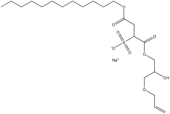 2-(Dodecyloxycarbonyl)-1-[[3-(allyloxy)-2-hydroxypropoxy]carbonyl]-1-ethanesulfonic acid sodium salt Struktur