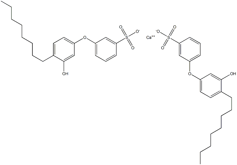 Bis(3'-hydroxy-4'-octyl[oxybisbenzene]-3-sulfonic acid)calcium salt Struktur