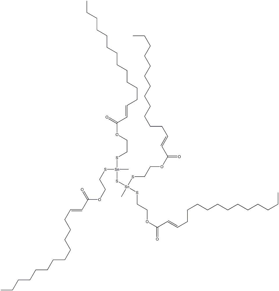 Bis[methylbis[[2-(1-tetradecenylcarbonyloxy)ethyl]thio]stannyl] sulfide Struktur