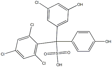 (3-Chloro-5-hydroxyphenyl)(2,4,6-trichlorophenyl)(4-hydroxyphenyl)methanesulfonic acid Struktur