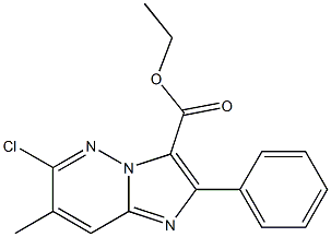 6-Chloro-7-methyl-2-phenylimidazo[1,2-b]pyridazine-3-carboxylic acid ethyl ester Struktur