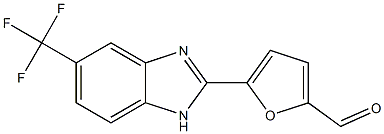 5-(Trifluoromethyl)-2-[5-formylfuran-2-yl]-1H-benzimidazole Struktur