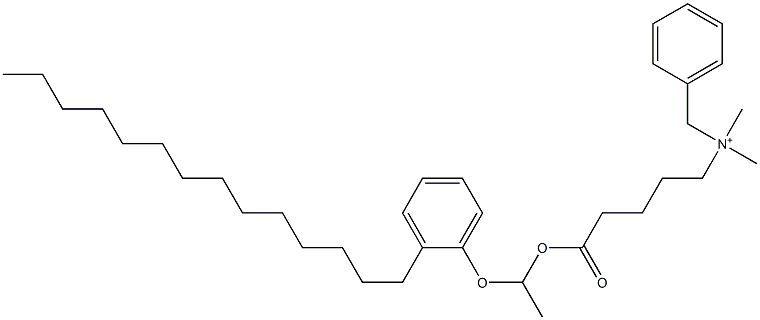 N,N-Dimethyl-N-benzyl-N-[4-[[1-(2-tetradecylphenyloxy)ethyl]oxycarbonyl]butyl]aminium Struktur