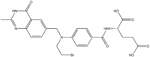 (2S)-2-[4-[N-[(3,4-Dihydro-2-methyl-4-oxoquinazolin)-6-ylmethyl]-N-(2-bromoethyl)amino]benzoylamino]glutaric acid Struktur