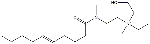 2-[N-Methyl-N-(5-decenoyl)amino]-N,N-diethyl-N-(2-hydroxyethyl)ethanaminium Struktur