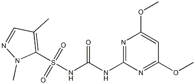 1-(4,6-Dimethoxy-2-pyrimidinyl)-3-(1,4-dimethyl-1H-pyrazol-5-ylsulfonyl)urea Struktur