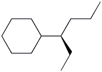 [R,(+)]-3-Cyclohexylhexane Struktur