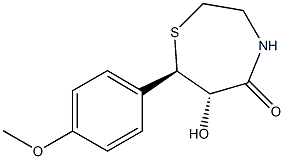 (6S,7R)-Tetrahydro-6-hydroxy-7-(4-methoxyphenyl)-1,4-thiazepin-5(2H)-one Struktur