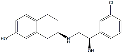 (7R)-5,6,7,8-Tetrahydro-7-[[(R)-2-hydroxy-2-(3-chlorophenyl)ethyl]amino]naphthalen-2-ol Struktur