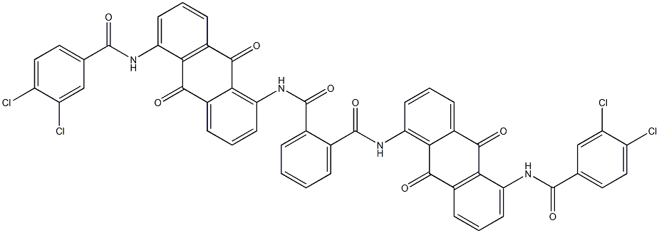 N,N'-Bis[5-(3,4-dichlorobenzoylamino)-9,10-dihydro-9,10-dioxoanthracen-1-yl]phthalamide Struktur