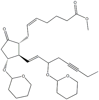 (5Z,8R,11R,13E)-11,15-Bis[(tetrahydro-2H-pyran)-2-yloxy]-9-oxoprosta-5,13-dien-17-yn-1-oic acid methyl ester Struktur