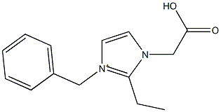 3-Benzyl-2-ethyl-1-(carboxymethyl)-1H-imidazol-3-ium Struktur