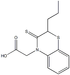 2-Propyl-2,3-dihydro-3-thioxo-4H-1,4-benzothiazine-4-acetic acid Struktur