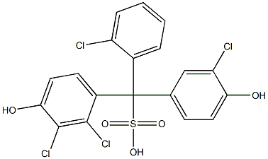 (2-Chlorophenyl)(3-chloro-4-hydroxyphenyl)(2,3-dichloro-4-hydroxyphenyl)methanesulfonic acid Struktur