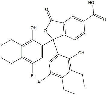 1,1-Bis(5-bromo-3,4-diethyl-2-hydroxyphenyl)-1,3-dihydro-3-oxoisobenzofuran-5-carboxylic acid Struktur