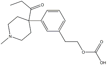 Carbonic acid 3-(1-methyl-4-propanoylpiperidin-4-yl)phenylethyl ester Struktur