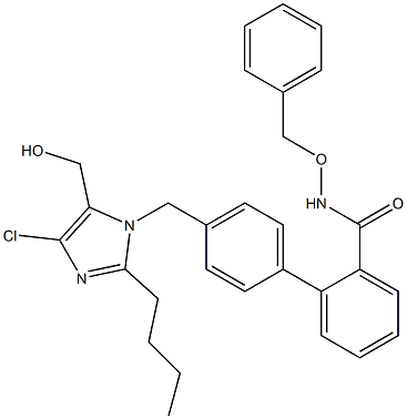 4'-[(2-Butyl-4-chloro-5-hydroxymethyl-1H-imidazol-1-yl)methyl]-N-benzyloxy-1,1'-biphenyl-2-carboxamide Struktur