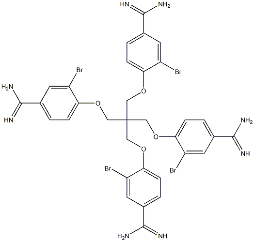 4,4',4'',4'''-[Methanetetrayltetrakis(methyleneoxy)]tetrakis(3-bromobenzamidine) Struktur