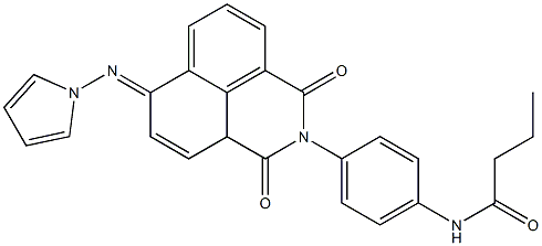 6-Pyrrolizino-2-[4-(butyrylamino)phenyl]-2H-benzo[de]isoquinoline-1,3-dione Struktur