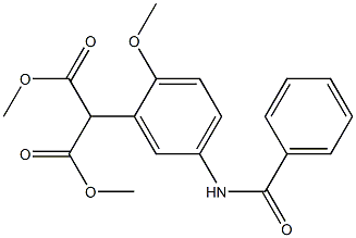 2-(5-Benzoylamino-2-methoxyphenyl)malonic acid dimethyl ester Struktur