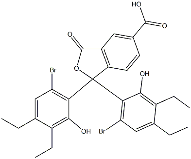 1,1-Bis(6-bromo-3,4-diethyl-2-hydroxyphenyl)-1,3-dihydro-3-oxoisobenzofuran-5-carboxylic acid Struktur