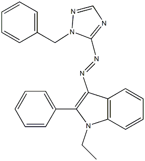 1-Benzyl-5-(1-ethyl-2-phenyl-1H-indol-3-ylazo)-1H-1,2,4-triazole Struktur