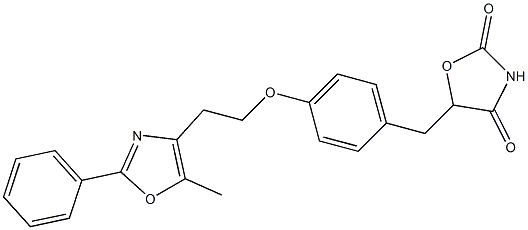 5-[4-[2-[5-Methyl-2-phenyl-4-oxazolyl]ethoxy]benzyl]oxazolidine-2,4-dione Struktur