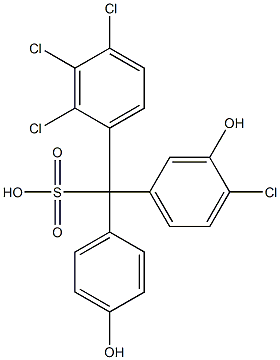 (4-Chloro-3-hydroxyphenyl)(2,3,4-trichlorophenyl)(4-hydroxyphenyl)methanesulfonic acid Struktur