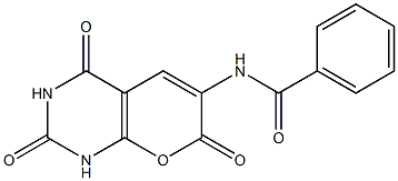 N-[(1,3,4,7-Tetrahydro-2,4,7-trioxo-2H-pyrano[2,3-d]pyrimidin)-6-yl]benzamide Struktur