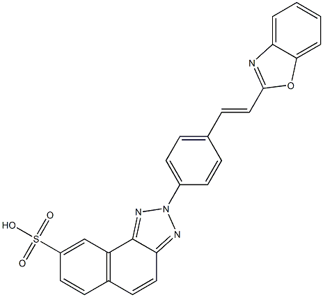 2-[4-[2-(2-Benzoxazolyl)vinyl]phenyl]-2H-naphtho[1,2-d]triazole-8-sulfonic acid Struktur