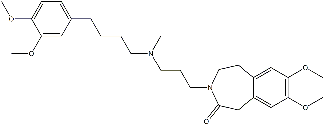 4,5-Dihydro-7,8-dimethoxy-3-[3-[N-methyl-4-(3,4-dimethoxyphenyl)butylamino]propyl]-1H-3-benzazepin-2(3H)-one Struktur