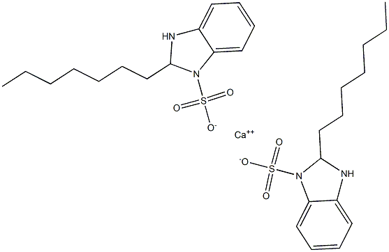 Bis(2,3-dihydro-2-heptyl-1H-benzimidazole-1-sulfonic acid)calcium salt Struktur