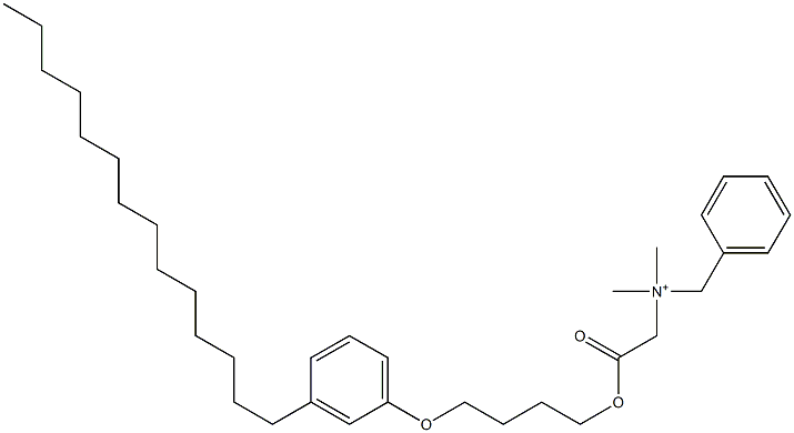 N,N-Dimethyl-N-benzyl-N-[[[4-(3-tetradecylphenyloxy)butyl]oxycarbonyl]methyl]aminium Struktur