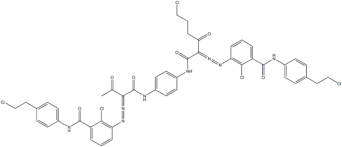 3,3'-[2-(2-Chloroethyl)-1,4-phenylenebis[iminocarbonyl(acetylmethylene)azo]]bis[N-[4-(2-chloroethyl)phenyl]-2-chlorobenzamide] Struktur