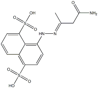 4-[2-(2-Carbamoyl-1-methylethylidene)hydrazino]-1,5-naphthalenedisulfonic acid Struktur