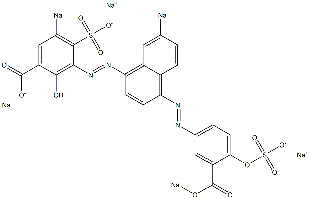 2-Hydroxy-3-[[4-[(3-sodiooxycarbonyl-4-hydroxyphenyl)azo]-7-sodiosulfo-1-naphthalenyl]azo]-5-sodiosulfobenzoic acid sodium salt Struktur