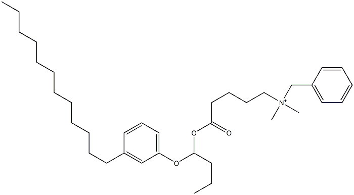 N,N-Dimethyl-N-benzyl-N-[4-[[1-(3-dodecylphenyloxy)butyl]oxycarbonyl]butyl]aminium Struktur