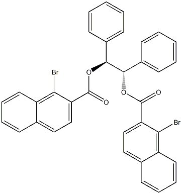 Bis(1-bromonaphthalene-2-carboxylic acid)(1S,2S)-1,2-diphenylethane-1,2-diyl ester Struktur