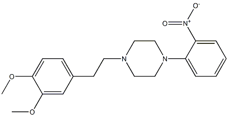 1-(3,4-Dimethoxyphenethyl)-4-(2-nitrophenyl)piperazine Struktur