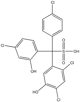 (4-Chlorophenyl)(4-chloro-2-hydroxyphenyl)(2,4-dichloro-5-hydroxyphenyl)methanesulfonic acid Struktur