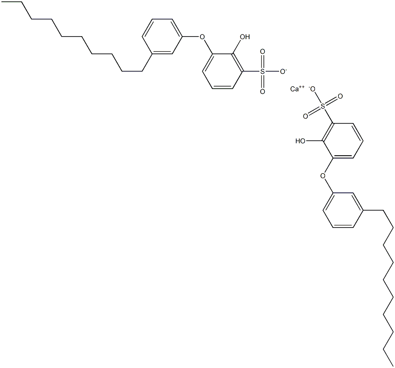 Bis(2-hydroxy-3'-decyl[oxybisbenzene]-3-sulfonic acid)calcium salt Struktur