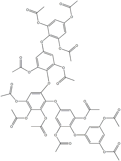 1-[4-(2,4,6-Triacetoxyphenoxy)-2,6-diacetoxyphenoxy]-2-[4-(3,5-diacetoxyphenoxy)-3,5-diacetoxyphenoxy]-3,4,5-triacetoxybenzene Struktur