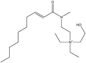 2-[N-Methyl-N-(2-decenoyl)amino]-N,N-diethyl-N-(2-hydroxyethyl)ethanaminium Struktur