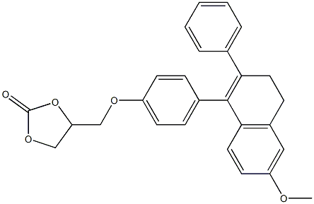 4-[4-(3,4-Dihydro-6-methoxy-2-phenylnaphthalen-1-yl)phenoxymethyl]-1,3-dioxolan-2-one Struktur